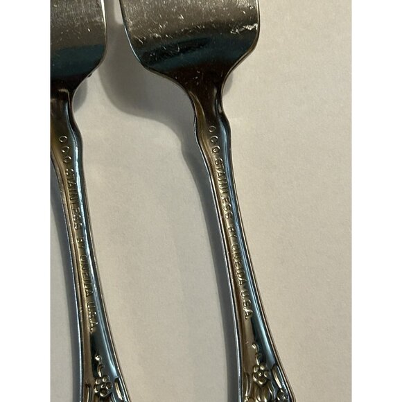 2 Salad Forks WORDSWORTH Oneida OCO USA Glossy Stainless Steel Flatware Lot - Picture 7 of 7